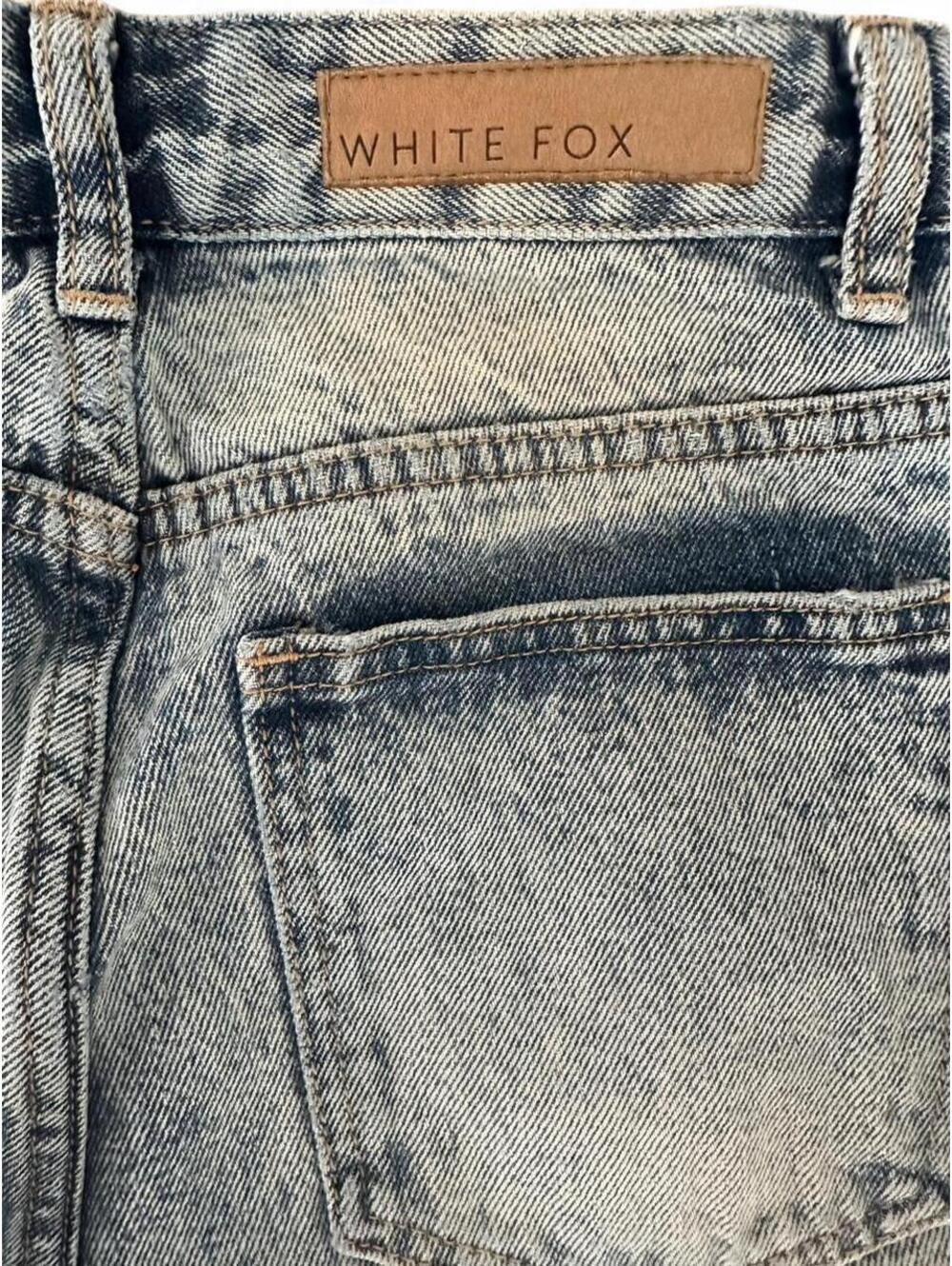 White Fox Boutique Women’s S High Rise Straight Leg Jeans Acid Wash Y2K